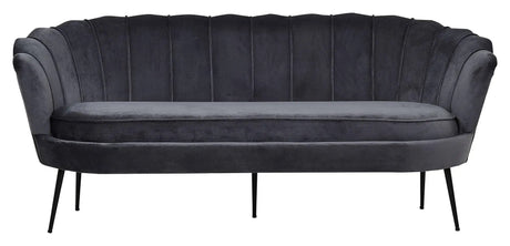 Calais 3-pers. Sofa, Mørkegrå Velour m. sorte ben