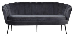 Calais 3-pers. Sofa, Mørkegrå Velour m. sorte ben