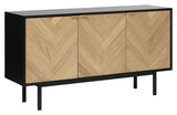 Calvi Herringbone Skænk m. 3 låger - Natur/Sort, B150