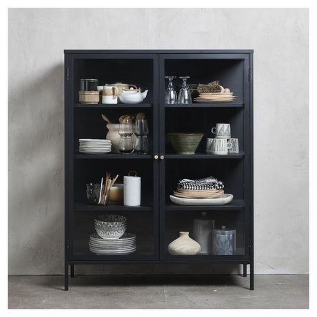 Carmel Vitrineskab 110x140 - Sort