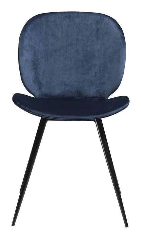 Cloud Spisebordsstol, blå velour, sort ben