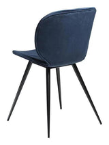 Cloud Spisebordsstol, blå velour, sort ben