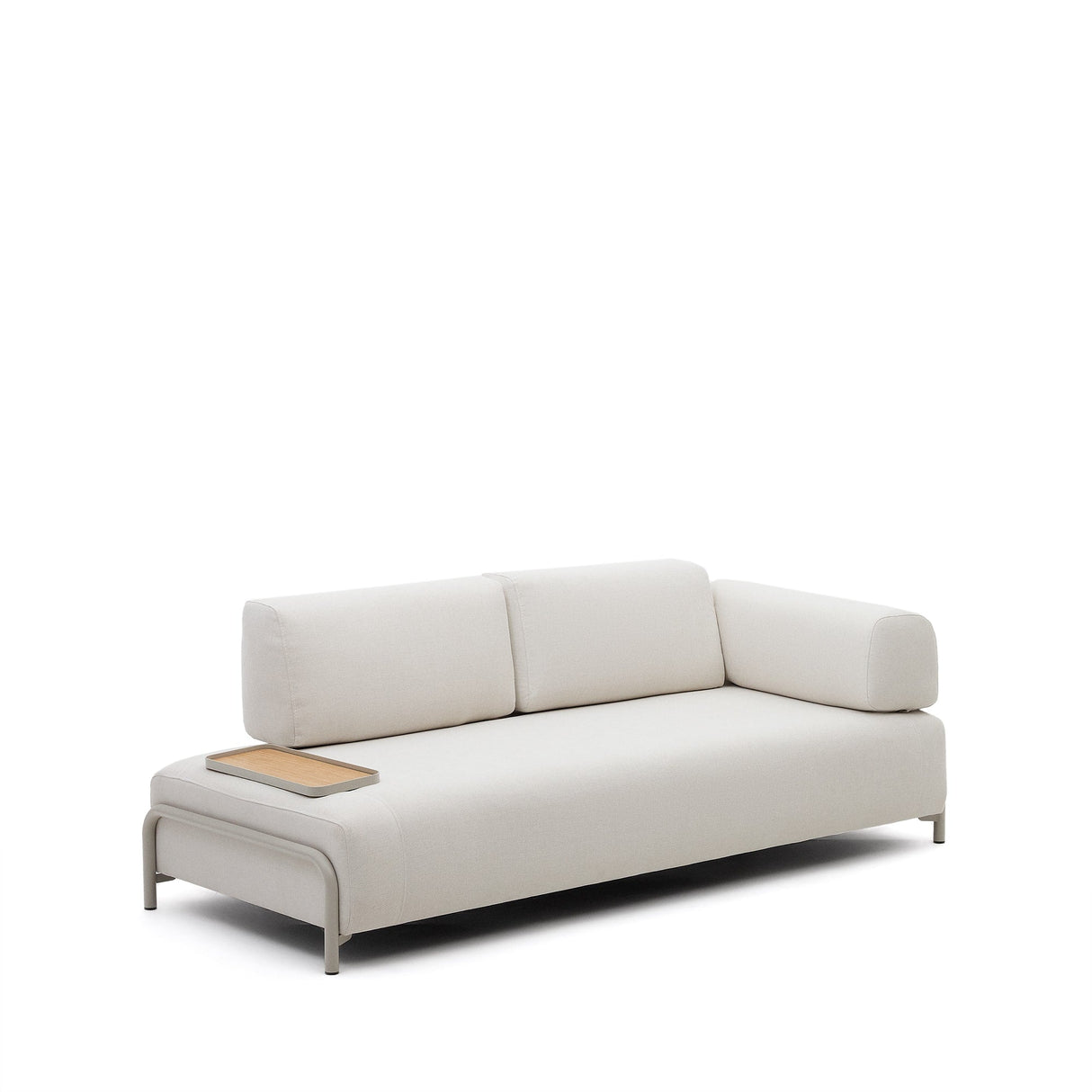Compo 3-Personers Sofa med Bakke 232Cm, Beige/Grå