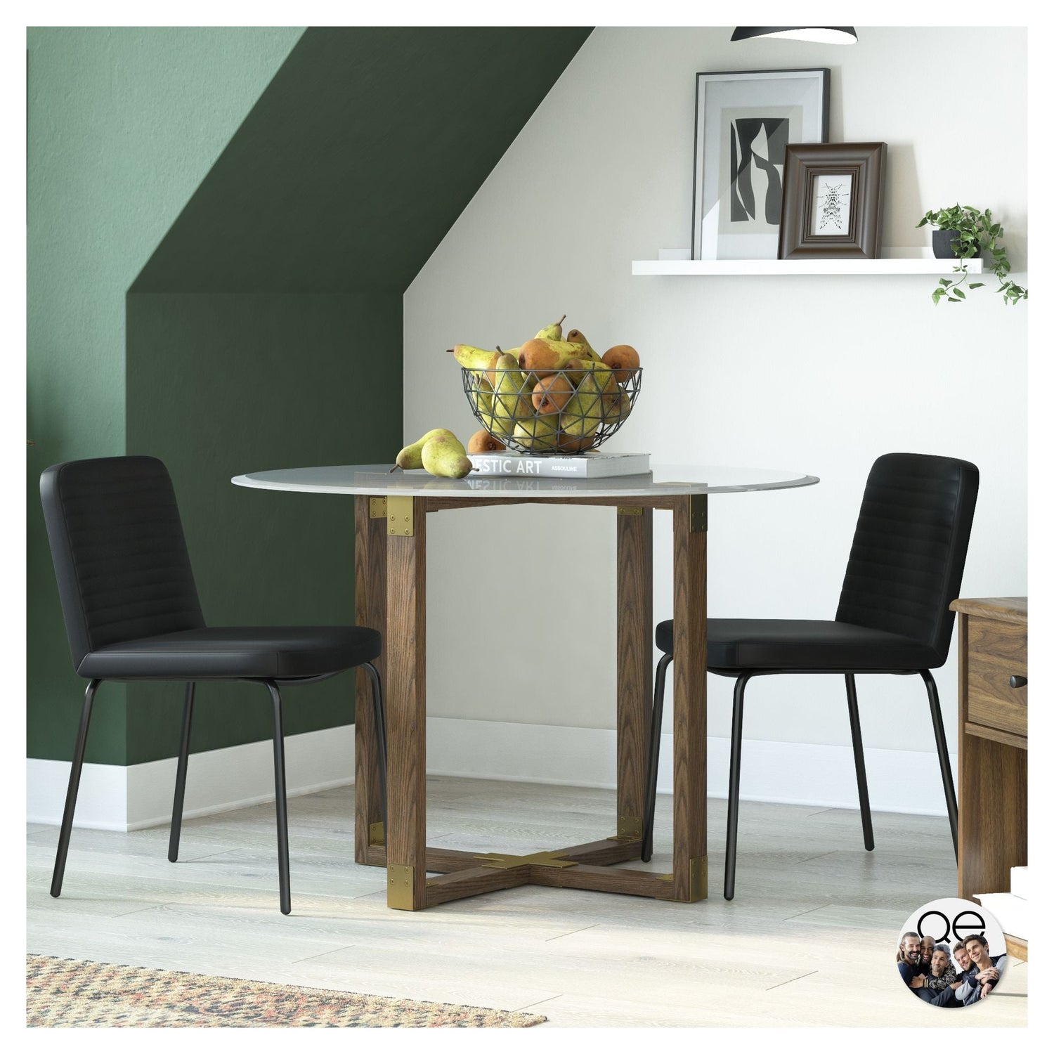 Corey Spisebordsstol, Sort imiteret læder - UNOLIVING.COM