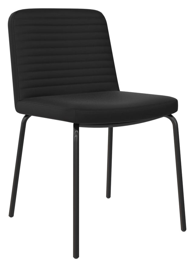 Corey Spisebordsstol, Sort imiteret læder - UNOLIVING.COM