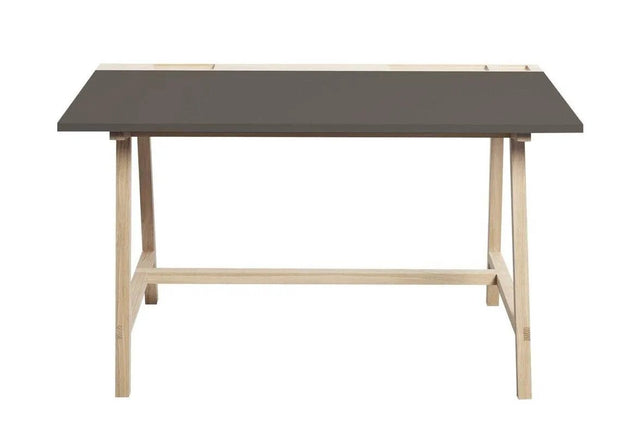 D1 Skrivebord, Linoleum kul, hvidpigment eg