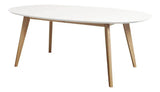 DK10 Spisebord, Hvid laminat, ege ben