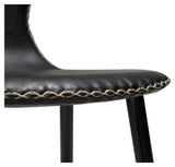 Dolphin Barstol SH: 67cm, vintage sort kunstlæder/runde sorte ben - UNOLIVING.COM