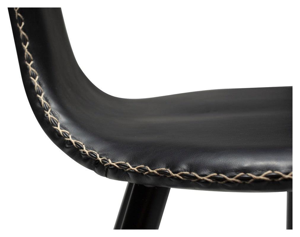 Dolphin Barstol SH: 67cm, vintage sort kunstlæder/runde sorte ben - UNOLIVING.COM