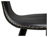 Dolphin Barstol SH: 67cm, vintage sort kunstlæder/runde sorte ben - UNOLIVING.COM