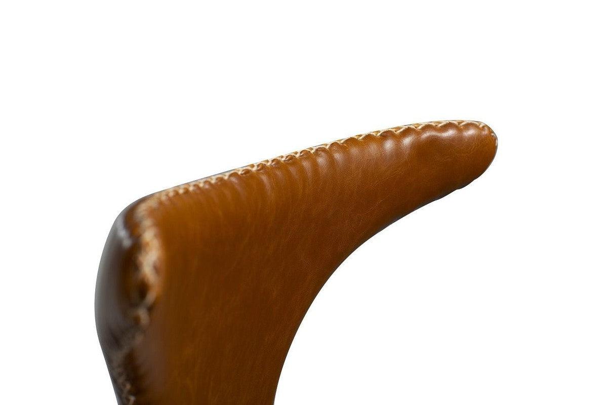 Dolphin Barstol, vintage lysebrun kunstlæder, sorte ben - UNOLIVING.COM