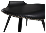 Dolphin Spisebordsstol, vintage sort kunstlæder/ runde sorte ben - UNOLIVING.COM