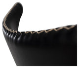 Dolphin Spisebordsstol, vintage sort kunstlæder/ runde sorte ben - UNOLIVING.COM