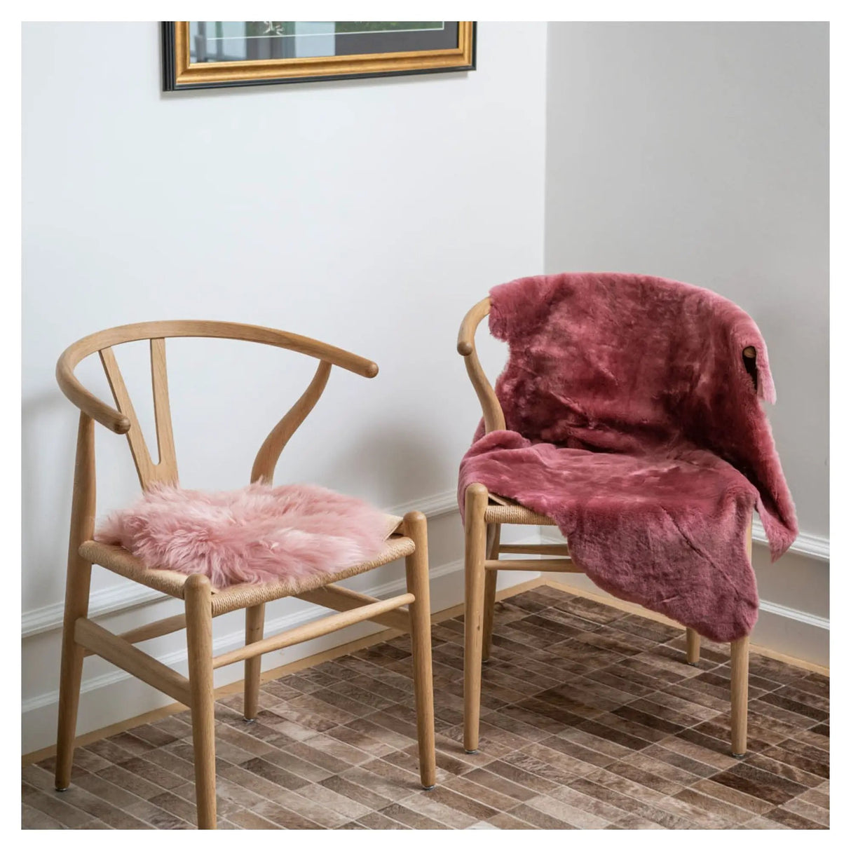 Double Face Collection Australsk lammeskind - Old Rose, 90x60