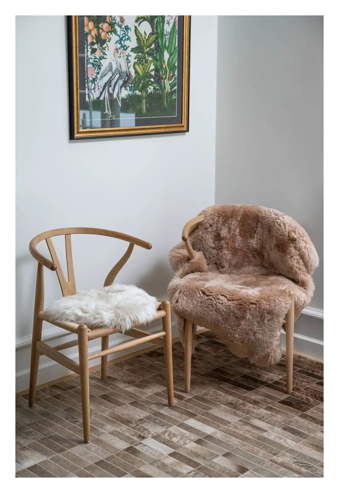 Double Face Collection Islandsk lammeskind - Tan, 90x60