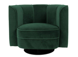 Dutchbone Flower Loungestol, Grøn velour - UNOLIVING.COM