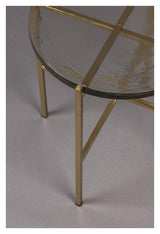 Dutchbone Vidrio Sidebord, Messing/Glas, Ø40 - Unoliving.com