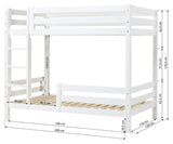 ECO Luxury Køjeseng m. to sengeheste 120x200, Hvid - Unoliving.com