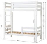 ECO Luxury Køjeseng m. to sengeheste 70x160, Hvid - Unoliving.com