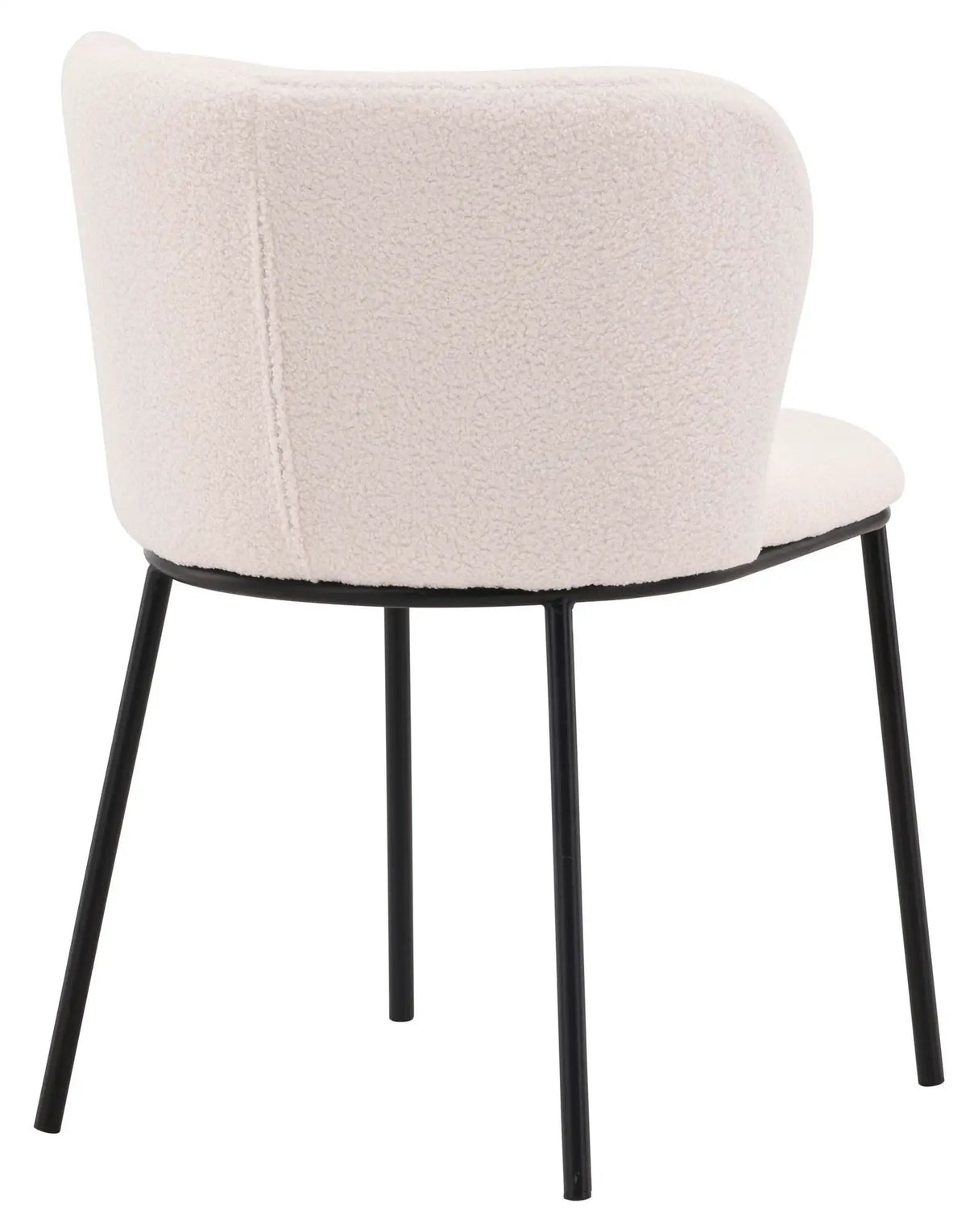 Edina Spisebordsstol, Sort, Hvid Bouclé