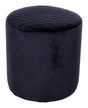 Ejby Puf - Rund puf i sort velour