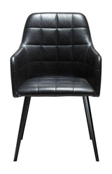 Embrace Spisebordsstol, vintage sort kunstlæder/ sorte ben - Unoliving.com