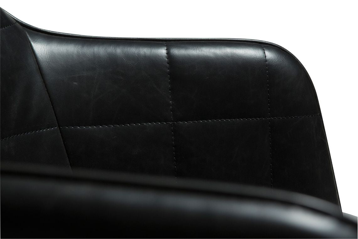 Embrace Spisebordsstol, vintage sort kunstlæder/ sorte ben - Unoliving.com