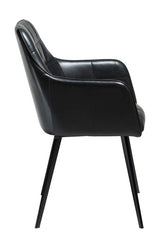 Embrace Spisebordsstol, vintage sort kunstlæder/ sorte ben - Unoliving.com