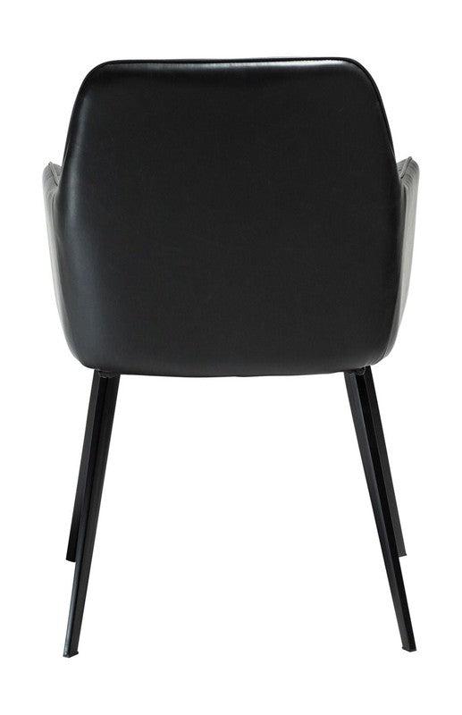 Embrace Spisebordsstol, vintage sort kunstlæder/ sorte ben - Unoliving.com