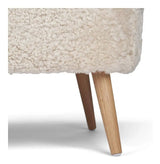 Emily 2-pers. Sofa, NZ kort krøllet lammeskind, Pearl/Eg