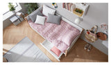 FLEXA Nor Børneseng m/2 skuffer Hvid. 90x200 m. egeben - Unoliving.com