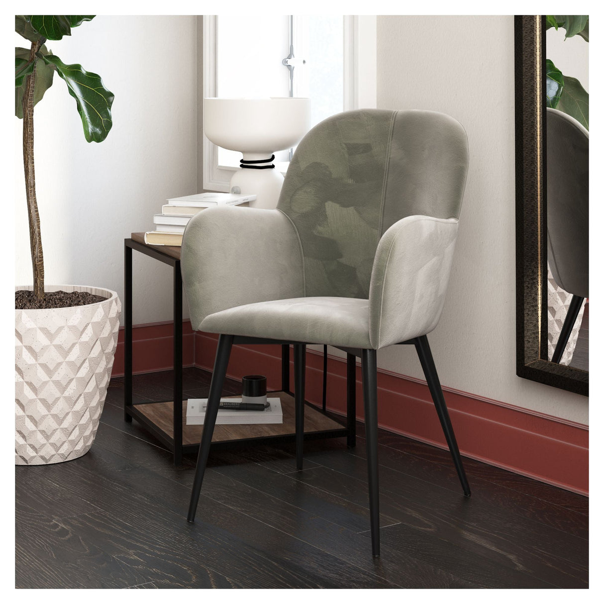 Fallon Loungestol, Grå velour - Unoliving.com