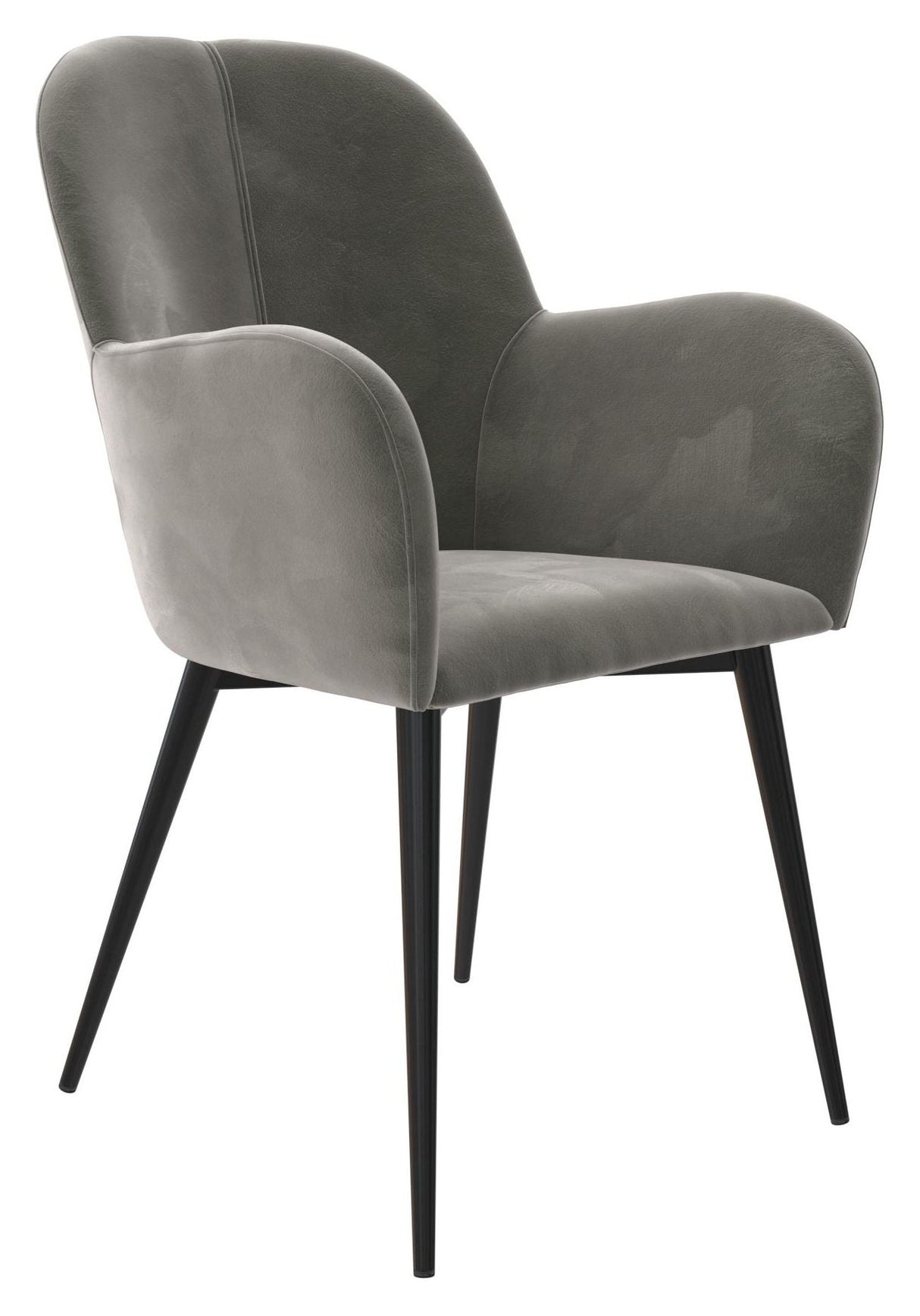Fallon Loungestol, Grå velour - Unoliving.com