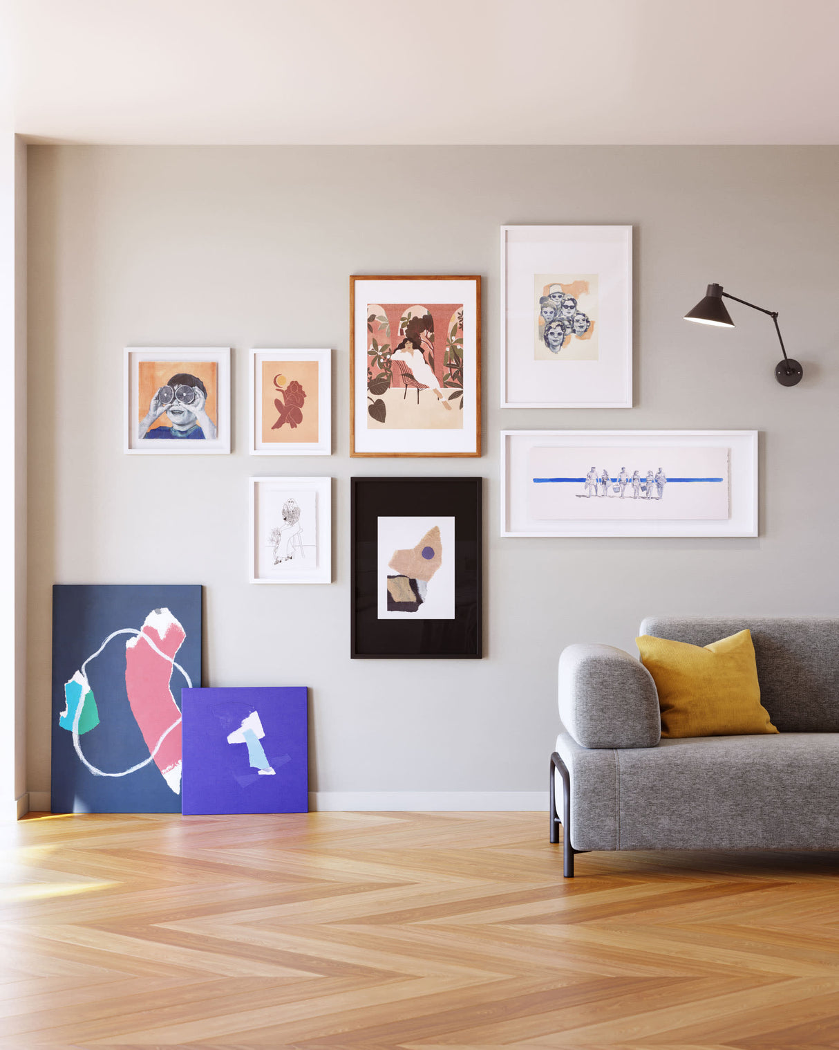 Fedra Billede 50X70 cm, Hvid/Beige