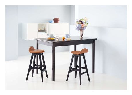 Findahl Buck lav Barstol eg/sort, Sydney cognac læder - Unoliving.com