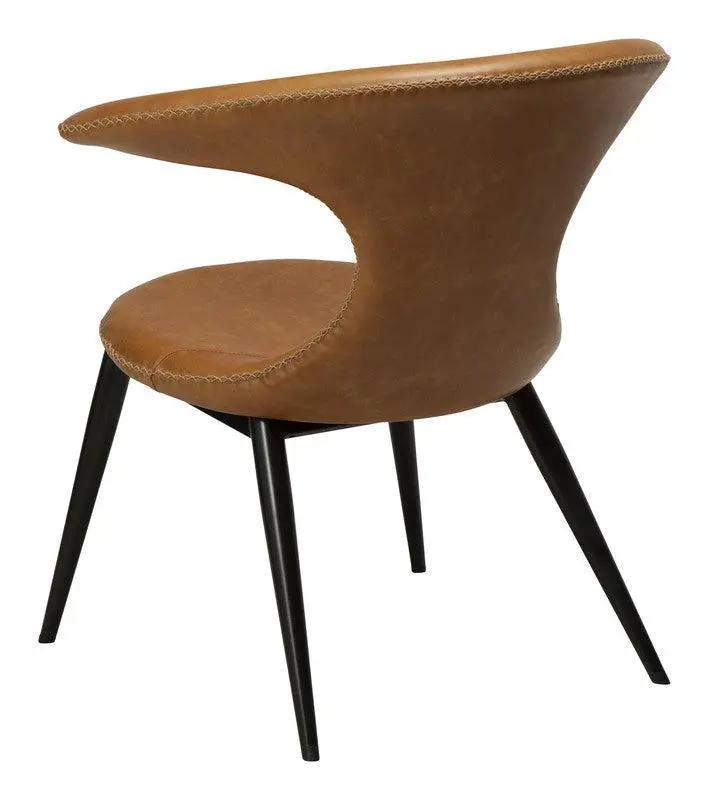 Flair Loungestol, lysebrun læderm. sort ben
