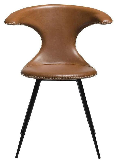 Flair Spisebordsstol, vintage lysebrun kunstlæderm. sort ben