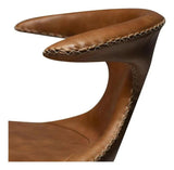 Flair counter stool, lysebrun læderm. sort ben