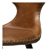 Flair counter stool, lysebrun læderm. sort ben