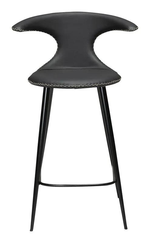 Flair counter stool, sort læderm. sort ben
