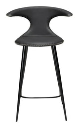 Flair counter stool, sort læderm. sort ben
