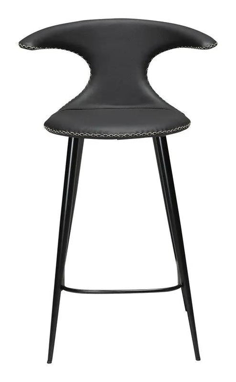 Flair counter stool, sort læderm. sort ben