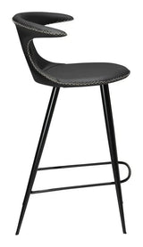 Flair counter stool, sort læderm. sort ben