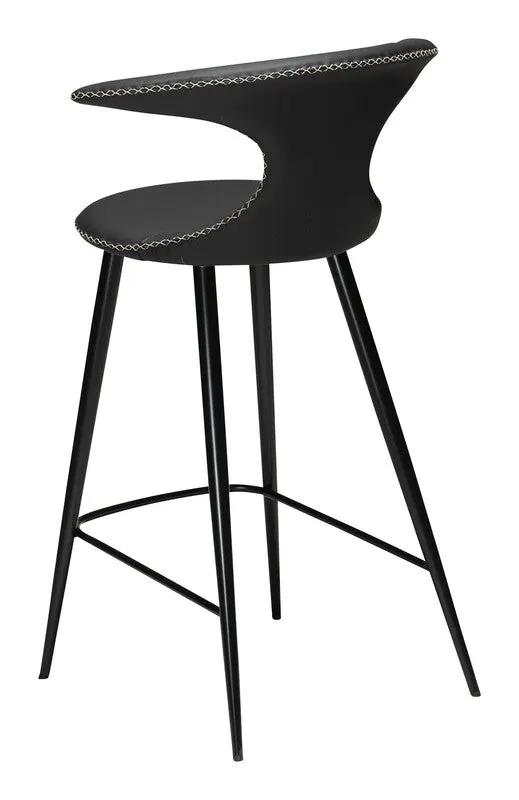 Flair counter stool, sort læderm. sort ben