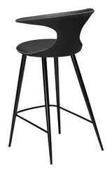 Flair counter stool, sort læderm. sort ben