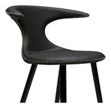 Flair counter stool, sort læderm. sort ben