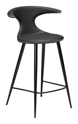 Flair counter stool, sort læderm. sort ben