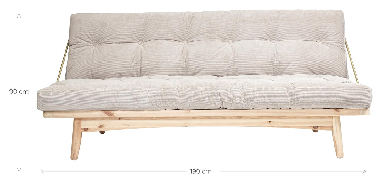 Folk Sovesofa, Fyrretræ/Grey - Unoliving.com