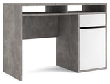 Function Plus Skrivebord 1 låge og skuffe, Oxid grå/Hvid