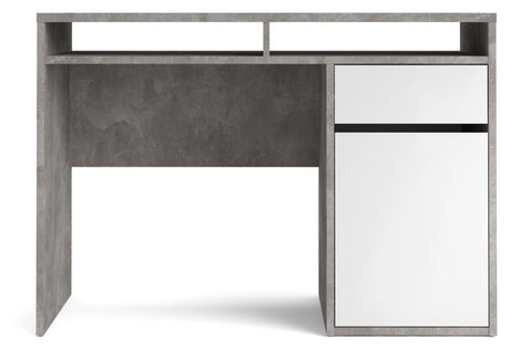 Function Plus Skrivebord 1 låge og skuffe, Oxid grå/Hvid